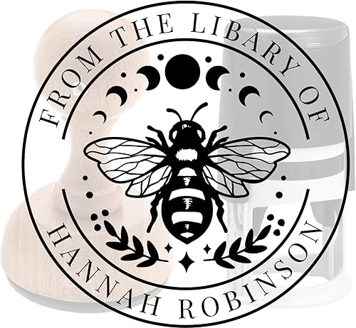 Miniatura 1 de de The Library of Ex Libris - Sello de libro personalizado, sello de biblioteca personalizado, monograma de regalo para profesores o sello de goma