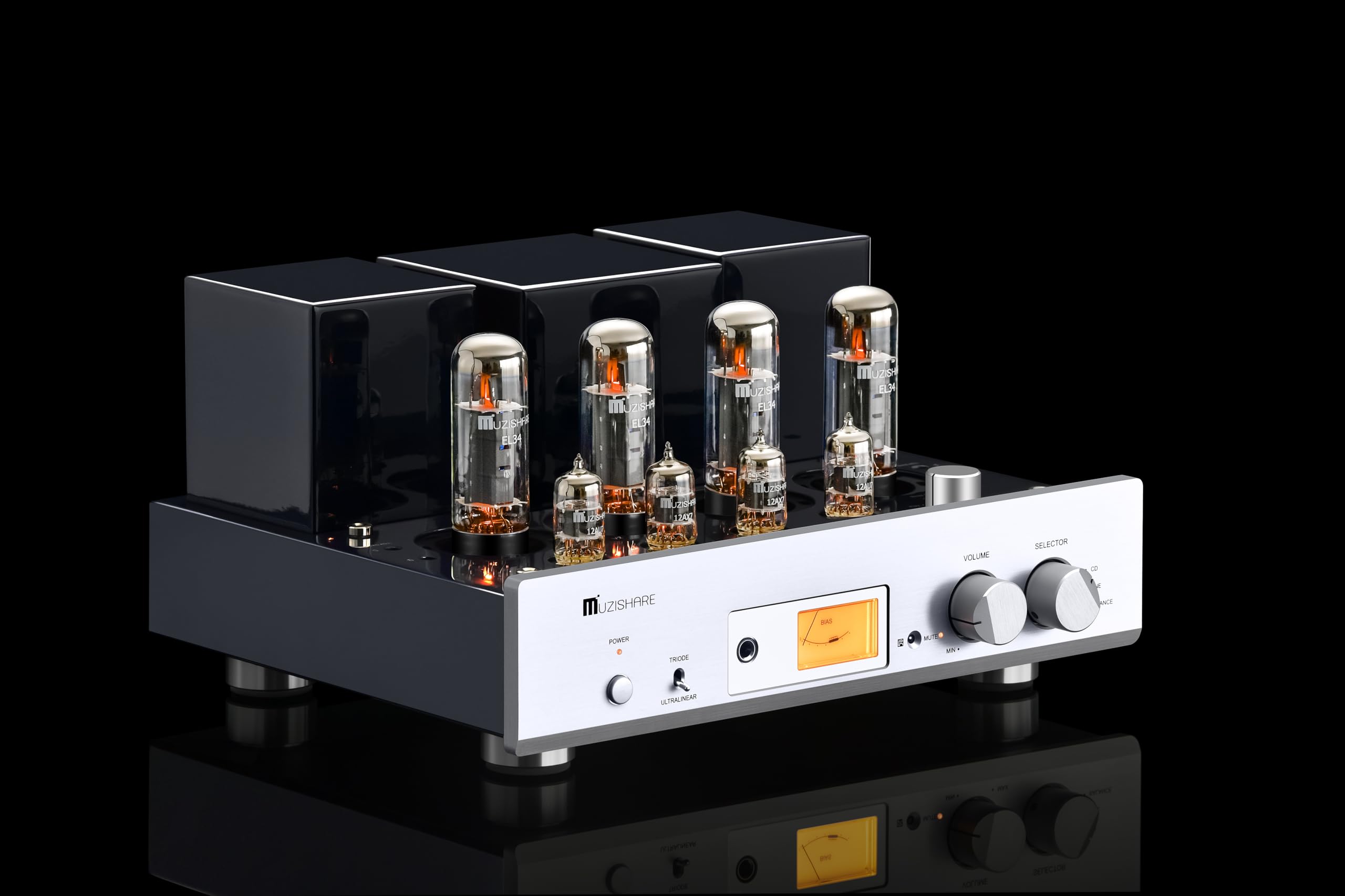 X5 amplificatore valvolare integrato, amplificatore sottovuoto push-pull, con telecomando, uscita cuffie da 6,35 mm, modalità ultralineare e triodo, tubi EL34 x4