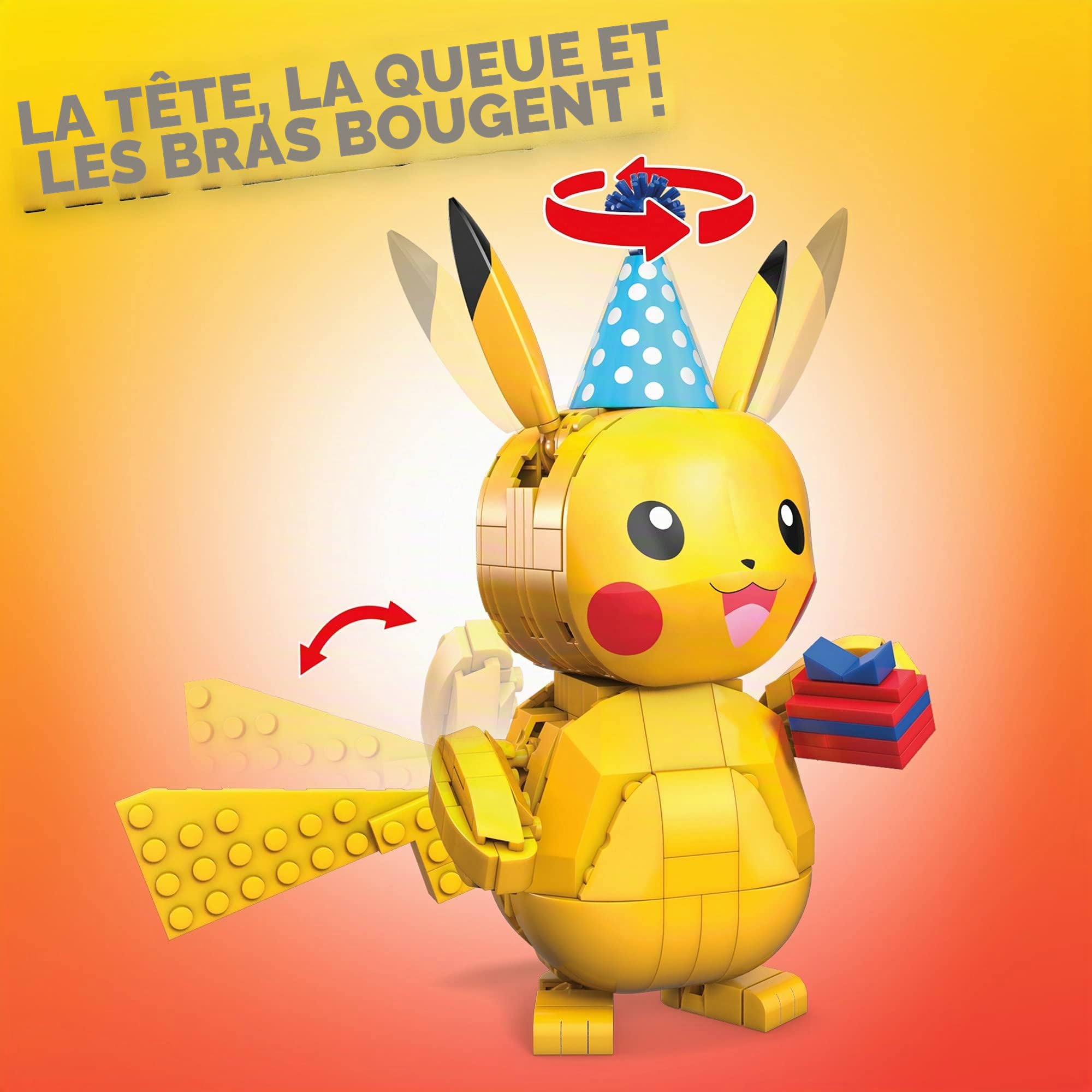 Mega Construx Pokemon Pikachu Celebration à Construire, Jeu de Briques de Construction, 280 pieces, pour Enfant das 7 ans, GWY76 Exclusivité sur Amazon