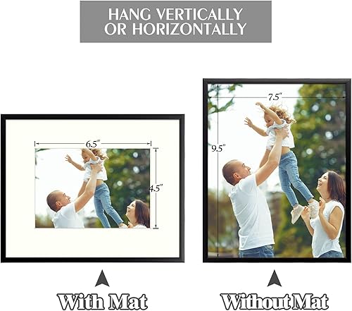 Vista 93 de Golden State Art - Marcos de fotos de metal de 8 x 10 pulgadas con paspartú para fotos de 5 x 7 - Juego de 4 portarretratos de aluminio de 8 x 10