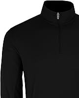 Vista 4 de Vantage Apparel Sudadera estándar universitaria micro malla de rendimiento negro con cremallera de 1/4 para hombre