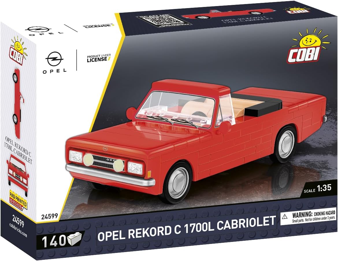 COBI Historical Collection Opel Rekord C 1700L Cabriole Vehicle Building Set, 140 Pieces