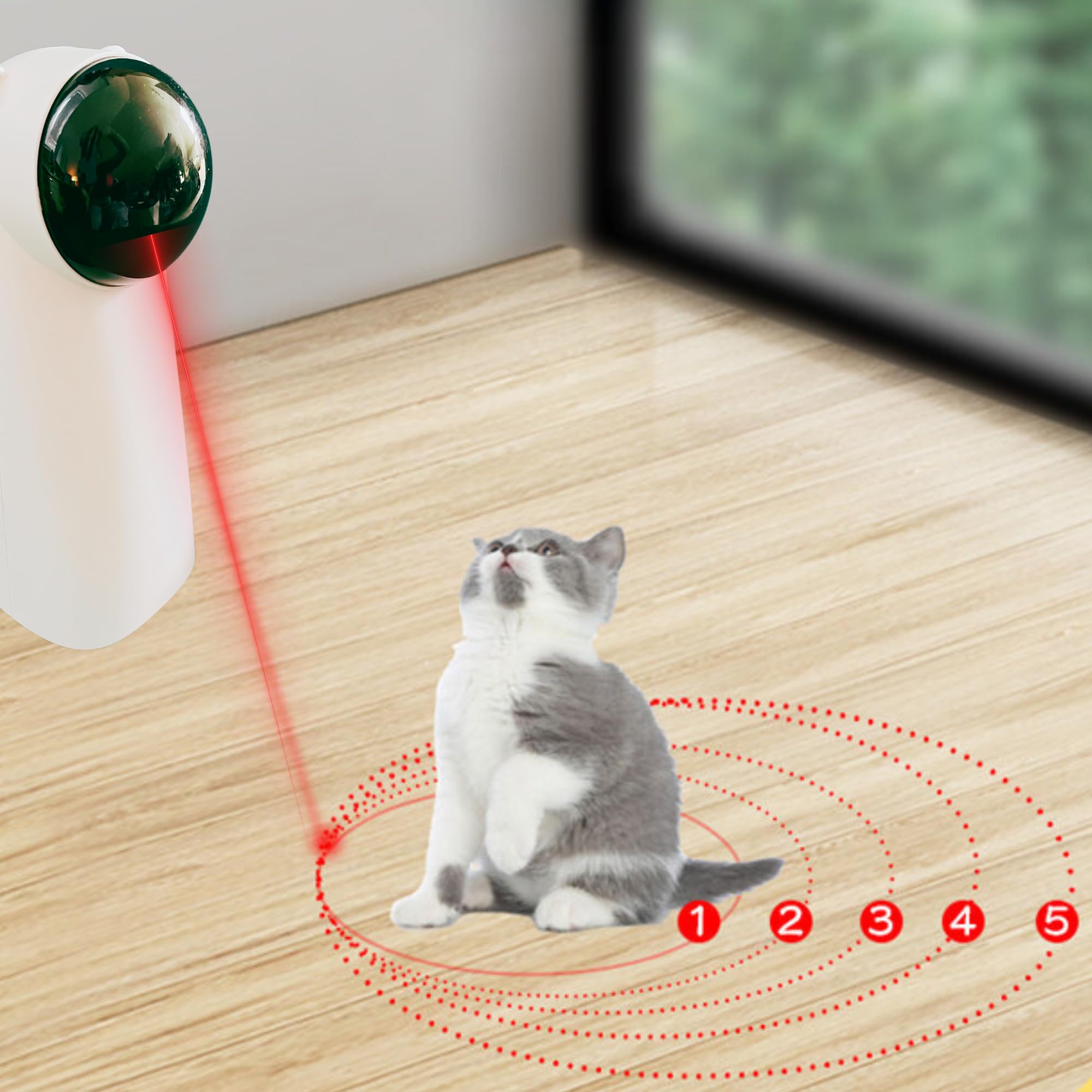 HANAA Katzespielzeug,Interaktives Katzenspielzeug für Katzen, Laserpointer, Elektrischer Laserpointer, Beste Toys für Kätzchen, Katzenlaserpoint, Intelligenzspielzeug, weiß