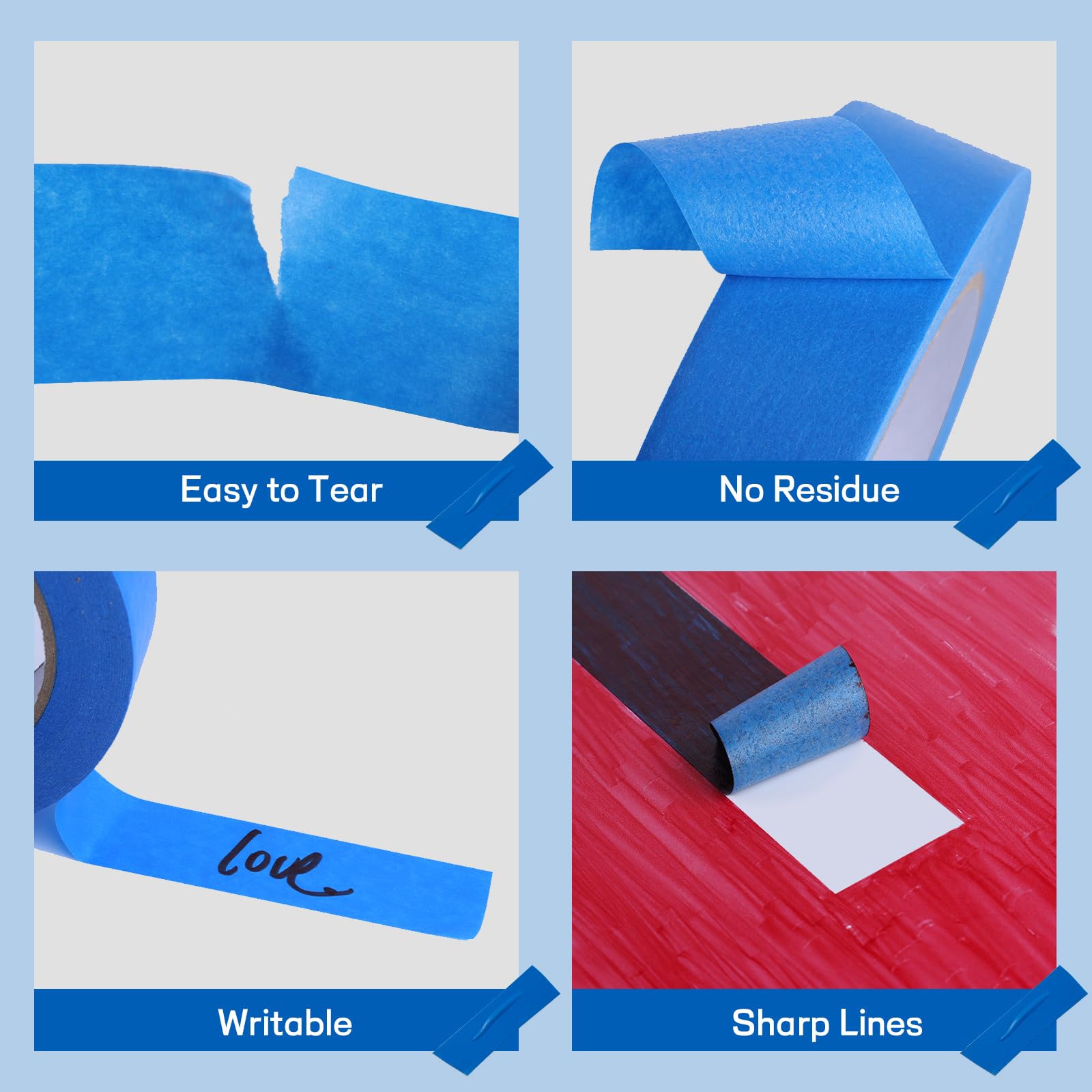 Storystore Blue Painters Tape Lot de 12 rouleaux de ruban adhésif de 3,5 cm de large x 12 m pour protéger les surfaces murales