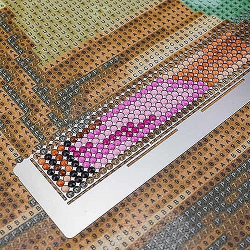 Miniatura 9 de Herramienta de dibujo de rejilla de regla de malla de imagen de diamante con 599 rejillas en blanco para proyectos cuadrados de taladro completo y