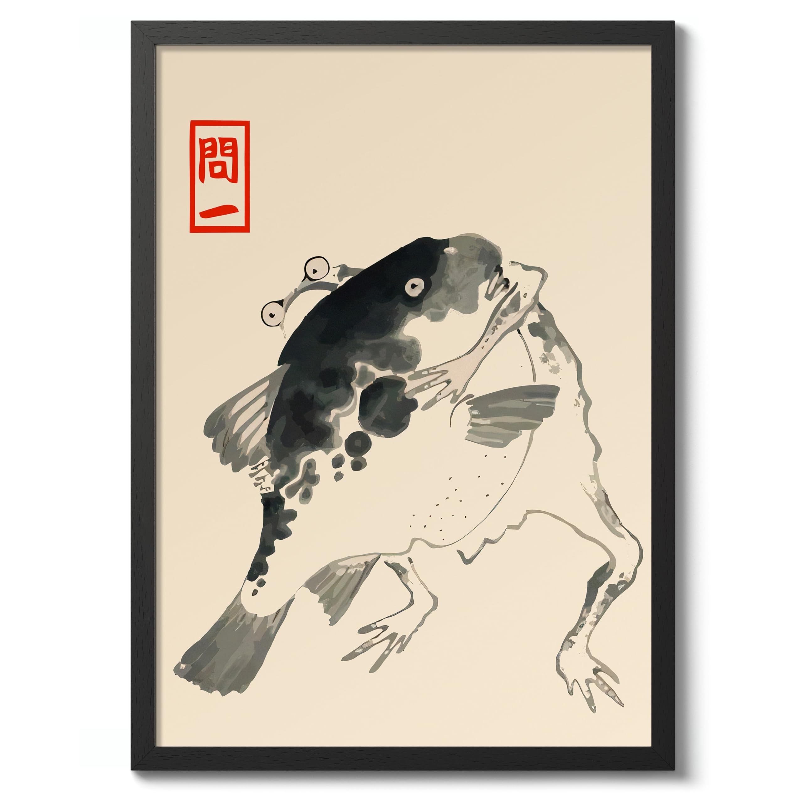 Matsumoto Hoji Sad Frog Poster, Japansese Art Woodblock Ukiyo-e Print, Framed Japanese Wall Art, Archival Matte, A4 (Print Only) - 29.7x21cm — view 21