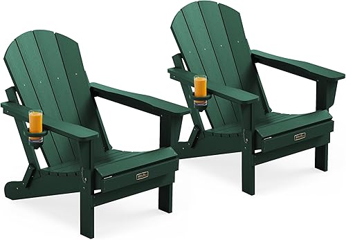 Vista 51 de SERWALL Juego de 2 sillas plegables Adirondack para patio, jardín, exteriores, fogata, color azul marino Zafiro