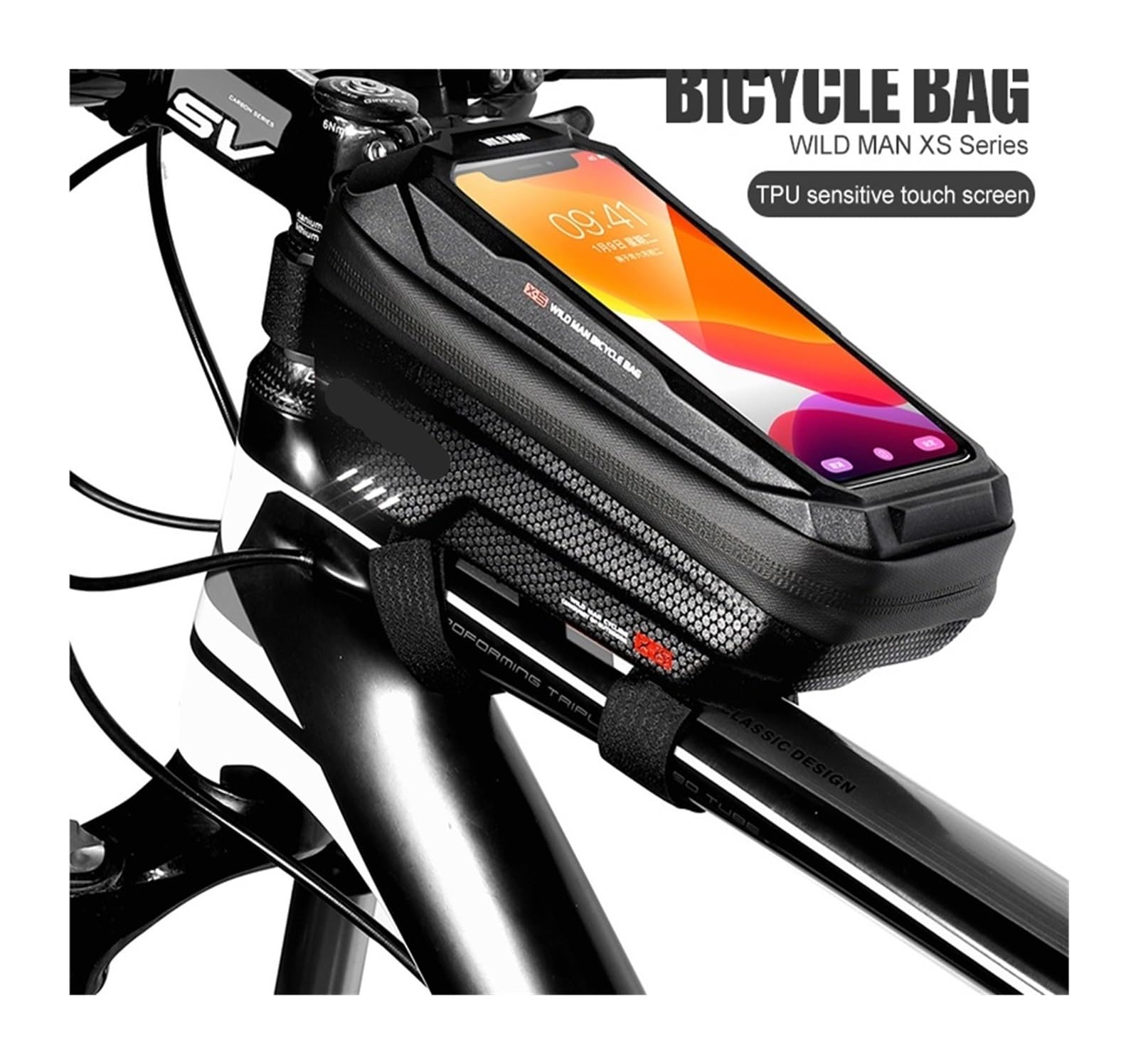 Borsa da bicicletta impermeabile con guscio rigido in EVA da 1 pezzo | Conserva l'attrezzatura for il ciclismo.(Black and Red)