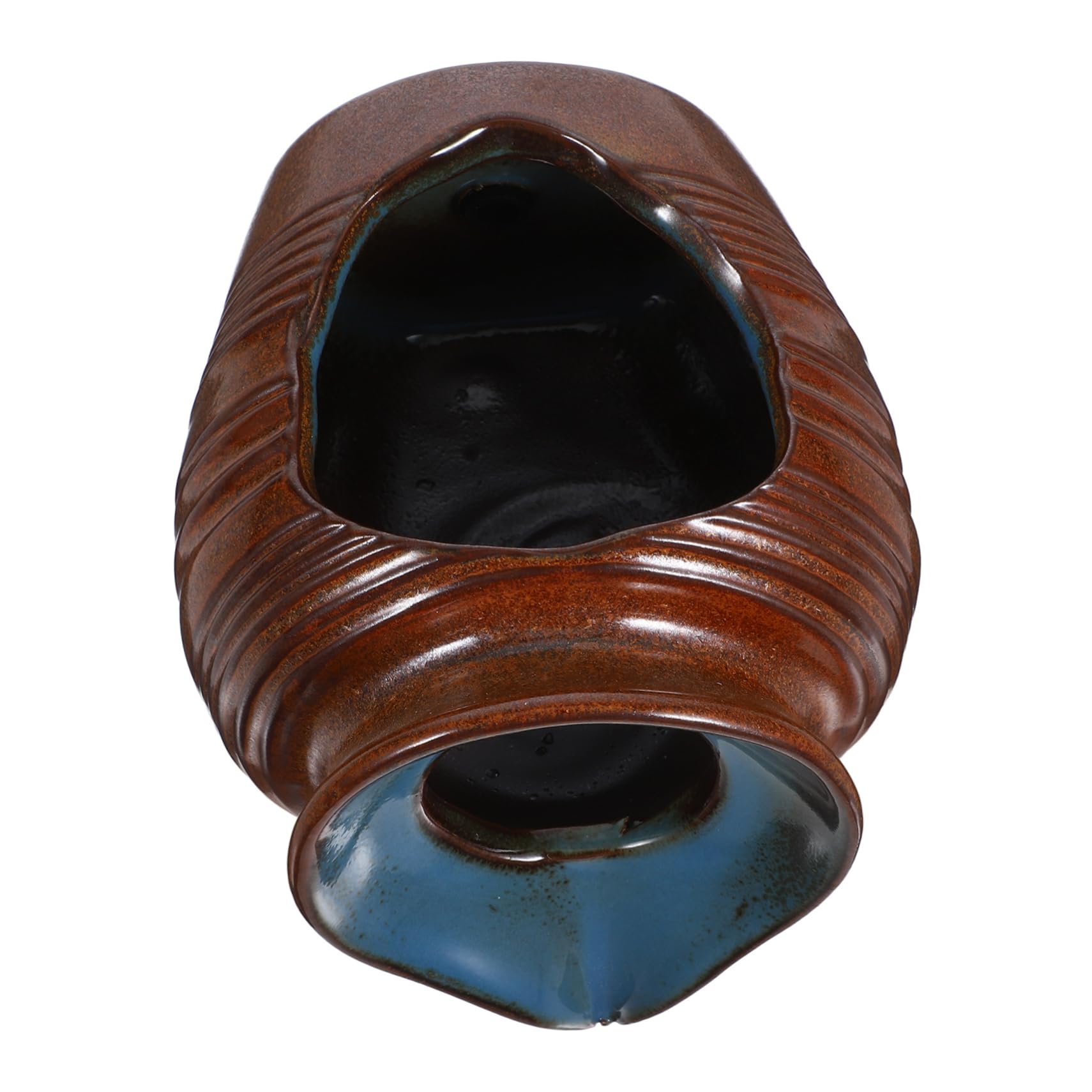 OHPHCALL Innovative Waterfall Jar Pot Outdoor Fountain Ornament Ceramic Jar for Pond Fish Tank and Garden