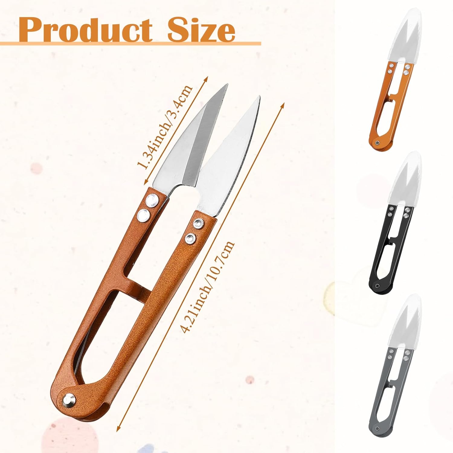 Sibba Sewing Scissors with Blade Covers 6 PCS 4.21inch Stainless Steel Thread Snips Professional Sewing Snips Small Crochet Thread Scissors Yarn Cutter for Embroidery Knitting DIY Crafts Gardening