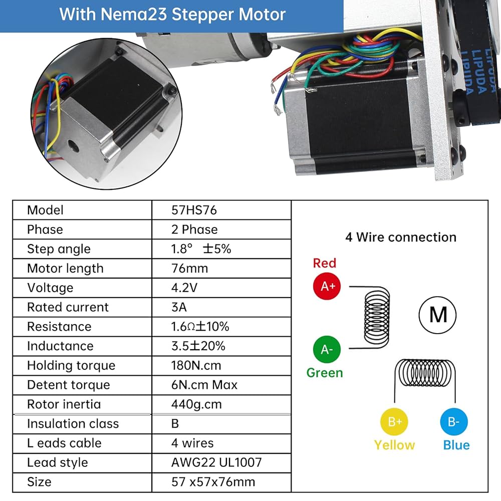 LR★ページ Amazon | CNCルーター 第4軸 3爪チャック 80mm Nema23ステッパー