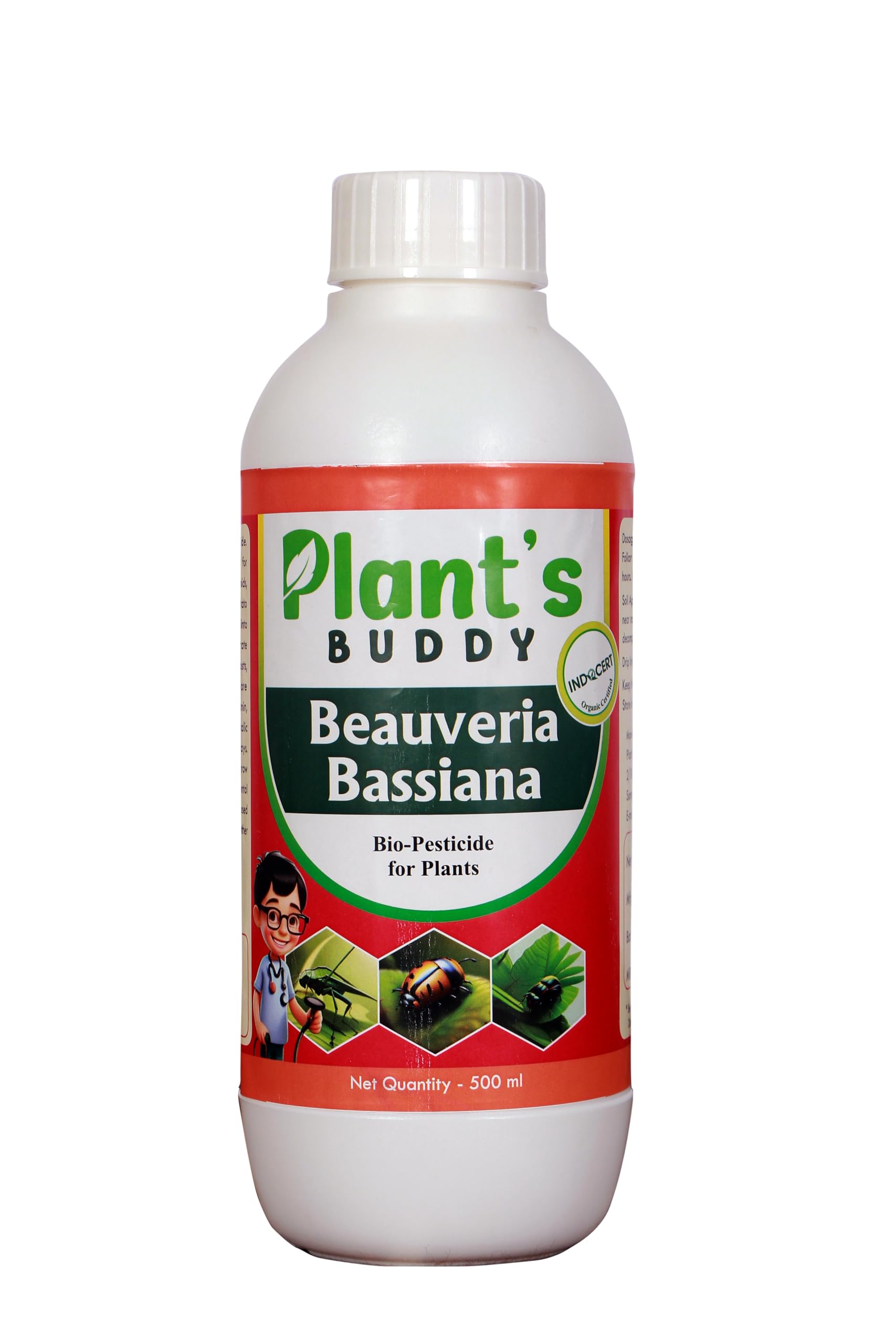 Beauveria Bassiana For Plants Liquid (2 * 10^9 CFU/ml) - Effective Against Leaf Eating Insects - Bio-Insecticide for All Indoor and Outdoor Plants - 500 ml