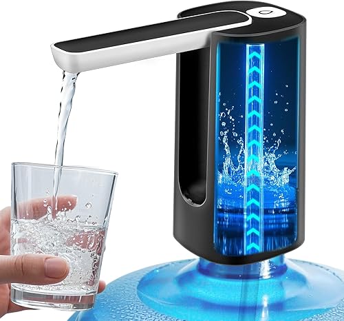 Dispensador de agua plegable para botella de 5 galones, bomba de agua eléctrica para jarra de 5 galones, recargable, portátil, automático, de bajo