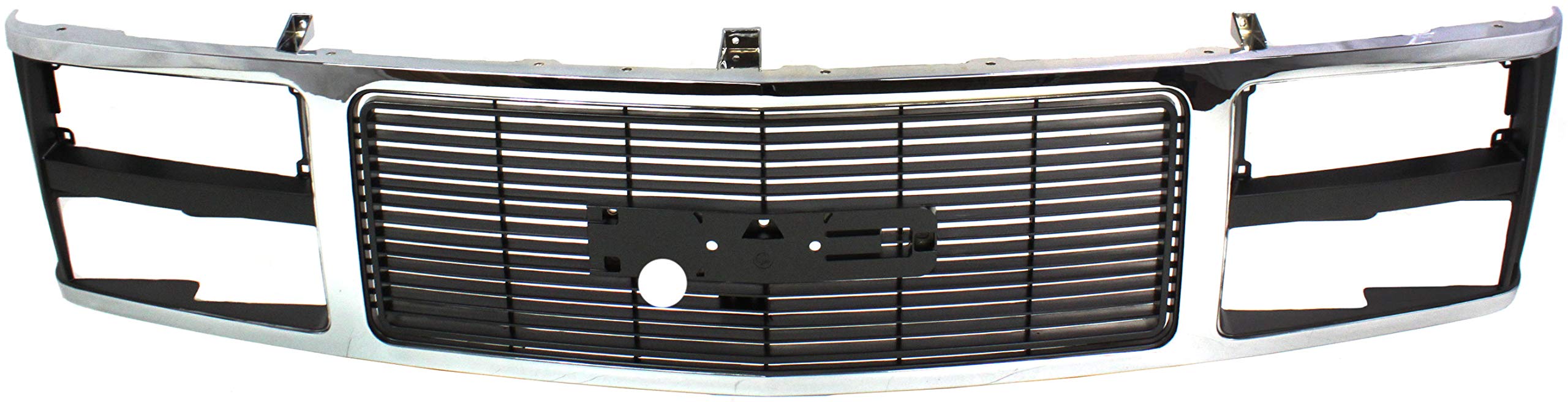 Garage-Pro Grille Assembly Compatible with 1988-1993 GMC C1500, K1500, C2500, K2500, C3500, K3500, 1992-1993 Yukon, C1500 Suburban Chrome Shell with Black Insert