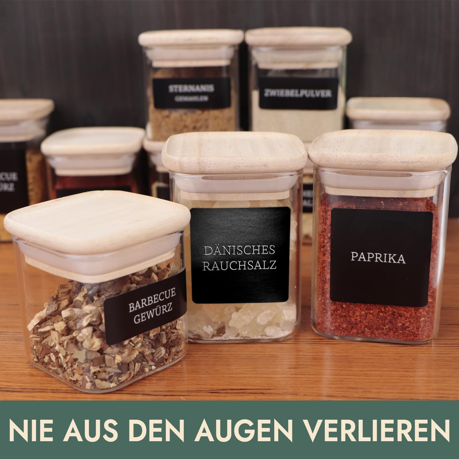 Etichette per spezie autoadesive – 240 adesivi per barattoli di spezie e barattoli di spezie – Adesivi impermeabili – Spice Jar Label – Etichette etichettate per organizzazione della cucina