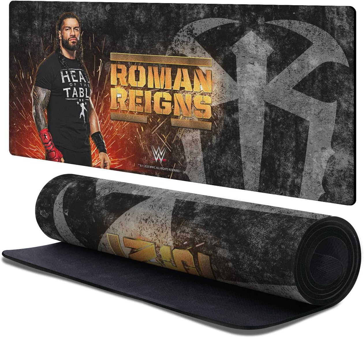 Head Case Designs Officially Licensed WWE Grunge Roman Reigns 37.4 x 15.75 x 0.16 inches (900 x 400 mm) - XL Gaming Office Desk PC Keyboard Mouse Mat Pad