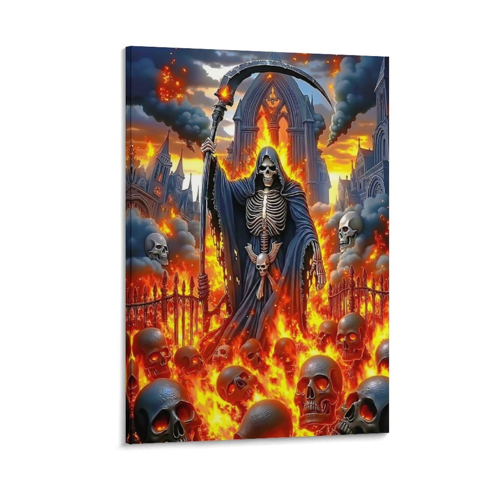 DHBANEIOK Death Reaper Fantasy_1 Poster Artwork Giclee Canvas Prints Modern Wall Art Picture Wall Hanging for Office Gym Living Room Decor 20x30inch(50x75cm)