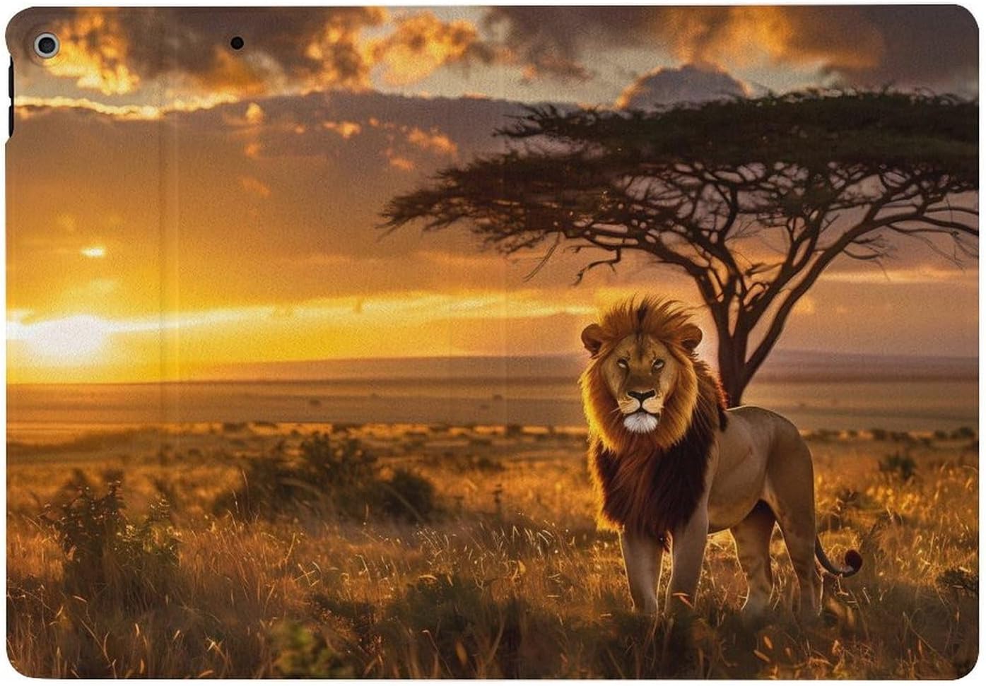 Wild Animal African King Lion Wildlife Printed Case Trifold Stand Protective Cover Compatible with ipad 2019/2020/2021(10.2in)