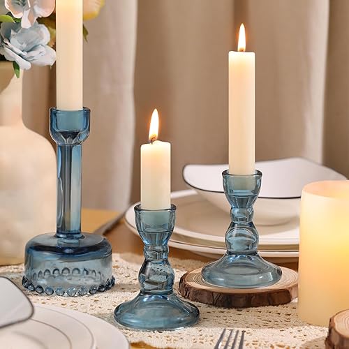 Miniatura 4 de Portavelas circulares a granel, juego de 6 portavelas combinados azules, candelabros de cristal para bodas, centros de mesa, decoración del hogar