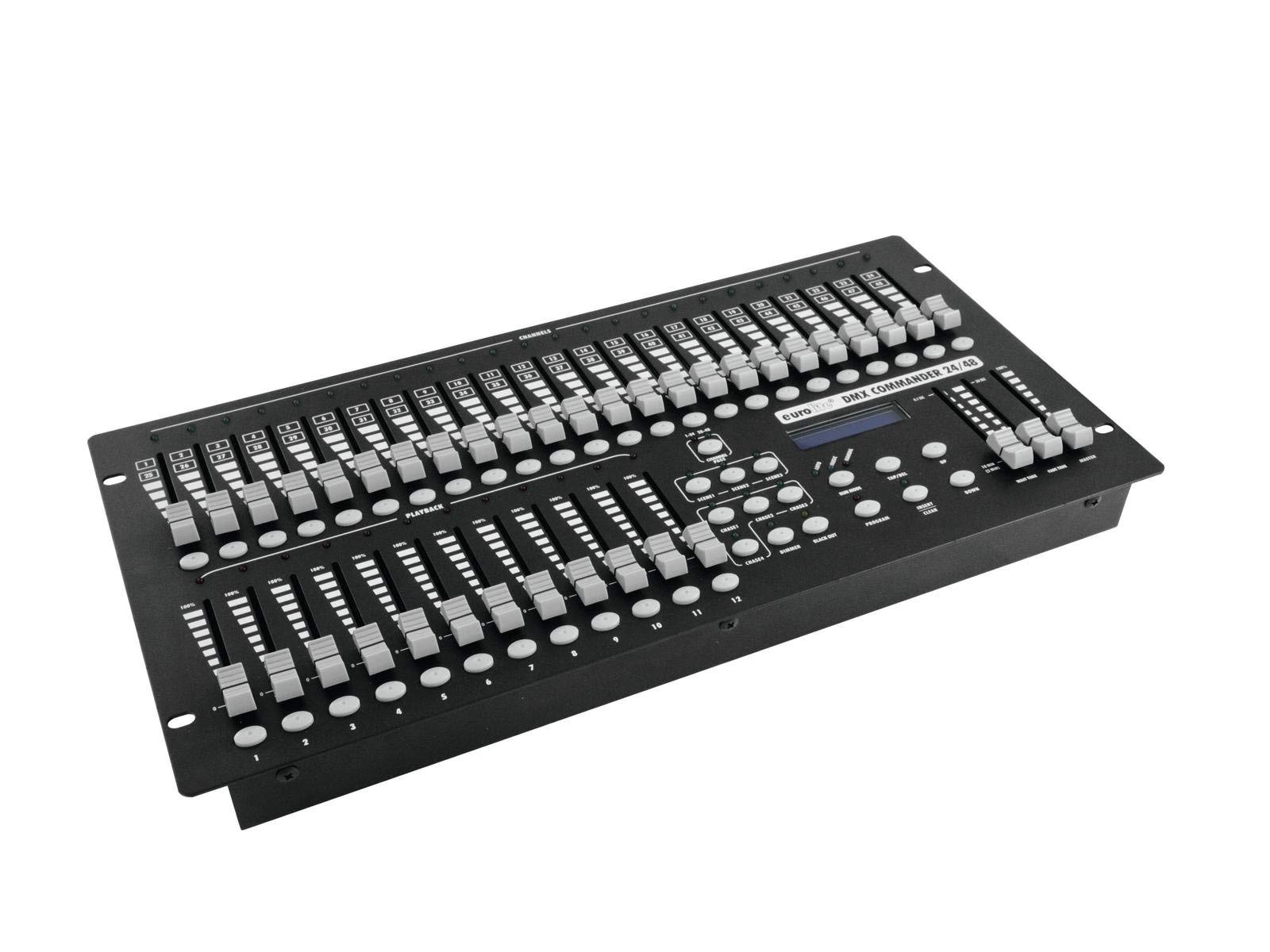 EUROLITE DMX Commander 24/48 Controller | Theaterlicht-Pult für 48 DMX-Kanäle, jede Szene in der Helligkeit einstellbar