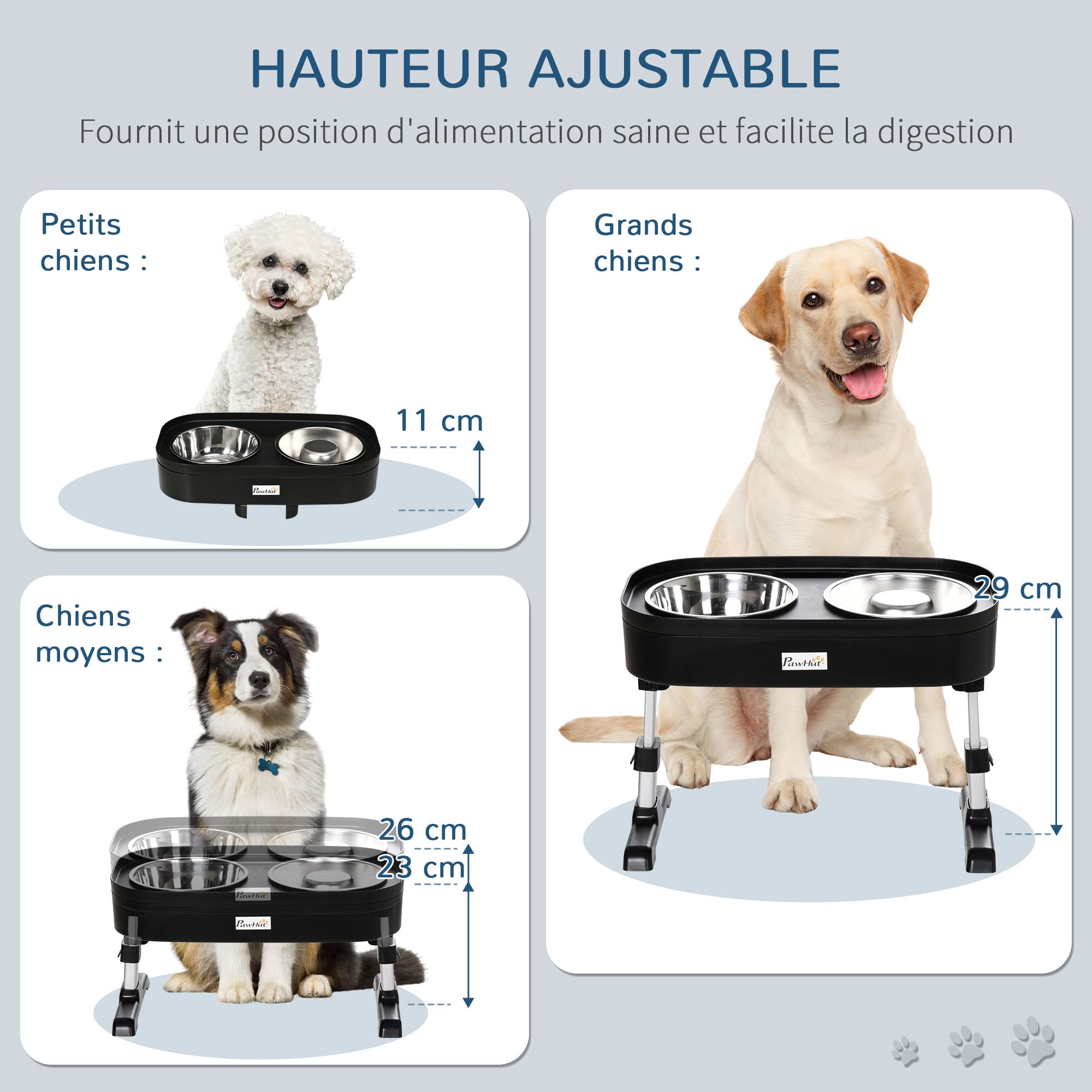 voederbak voor honden, verhoogde hondenbak, ijzeren hondenbakhouder en