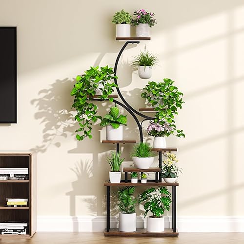 Miniatura 8 de Soporte para plantas de interior con luces de crecimiento, estante para plantas en forma de S