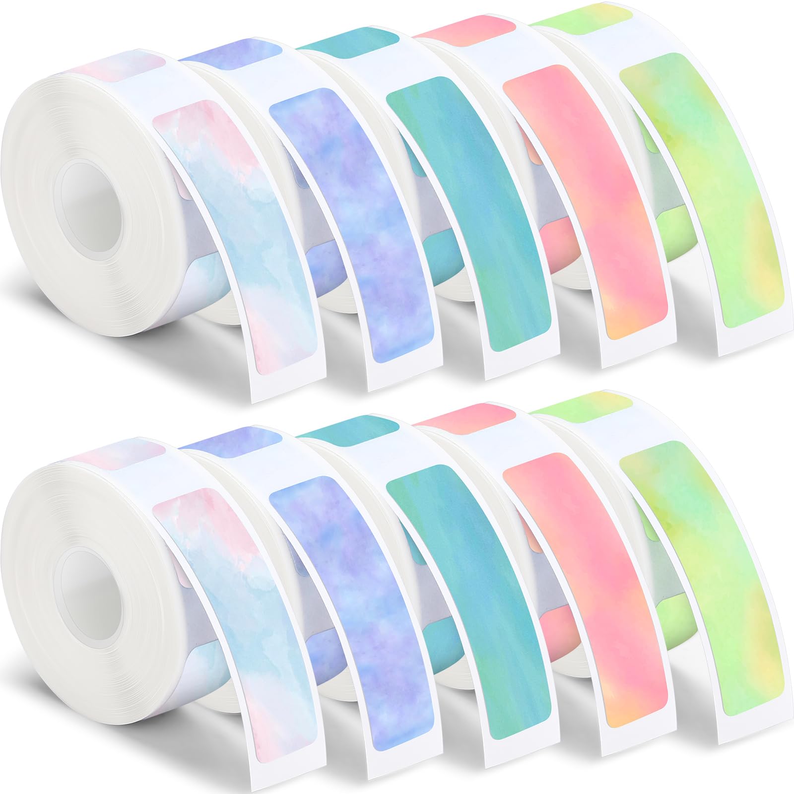 Gersoniel 1600 cintas de etiquetas de 12 x 40 mm, pegatinas de etiquetado laminadas de repuesto, compatibles con impresoras de etiquetas portátiles D30, papel de impresión de etiquetas para oficina