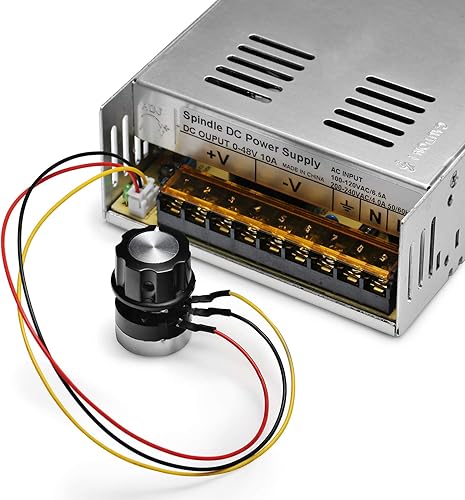 Miniatura 4 de Genmitsu Motor de husillo CC con cepillo de 300 W refrigerado por aire con fuente de alimentación de conmutación ajustable de salida de 0-48 V,