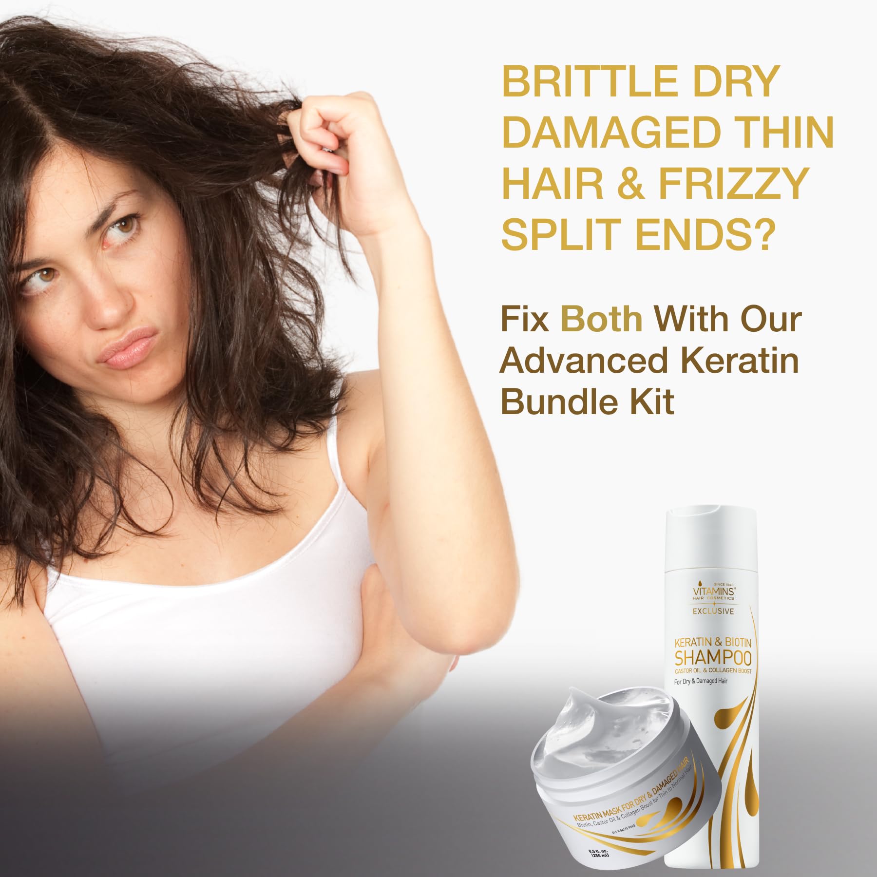 Amazon.com: Vitamins Keratin Hair Treatment Kit - Deep Conditioner
