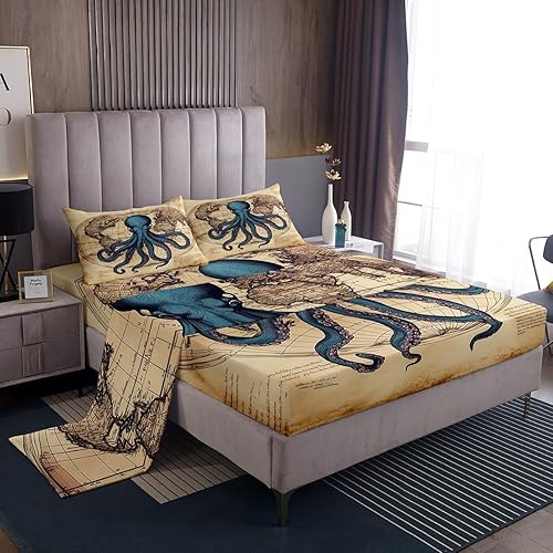 Miniatura 15 de Erosebridal Juego de sábanas de unicornio tamaño matrimonial, sábanas de cama Kawaii de dibujos animados de animales mágicos, sábana bajera Multi