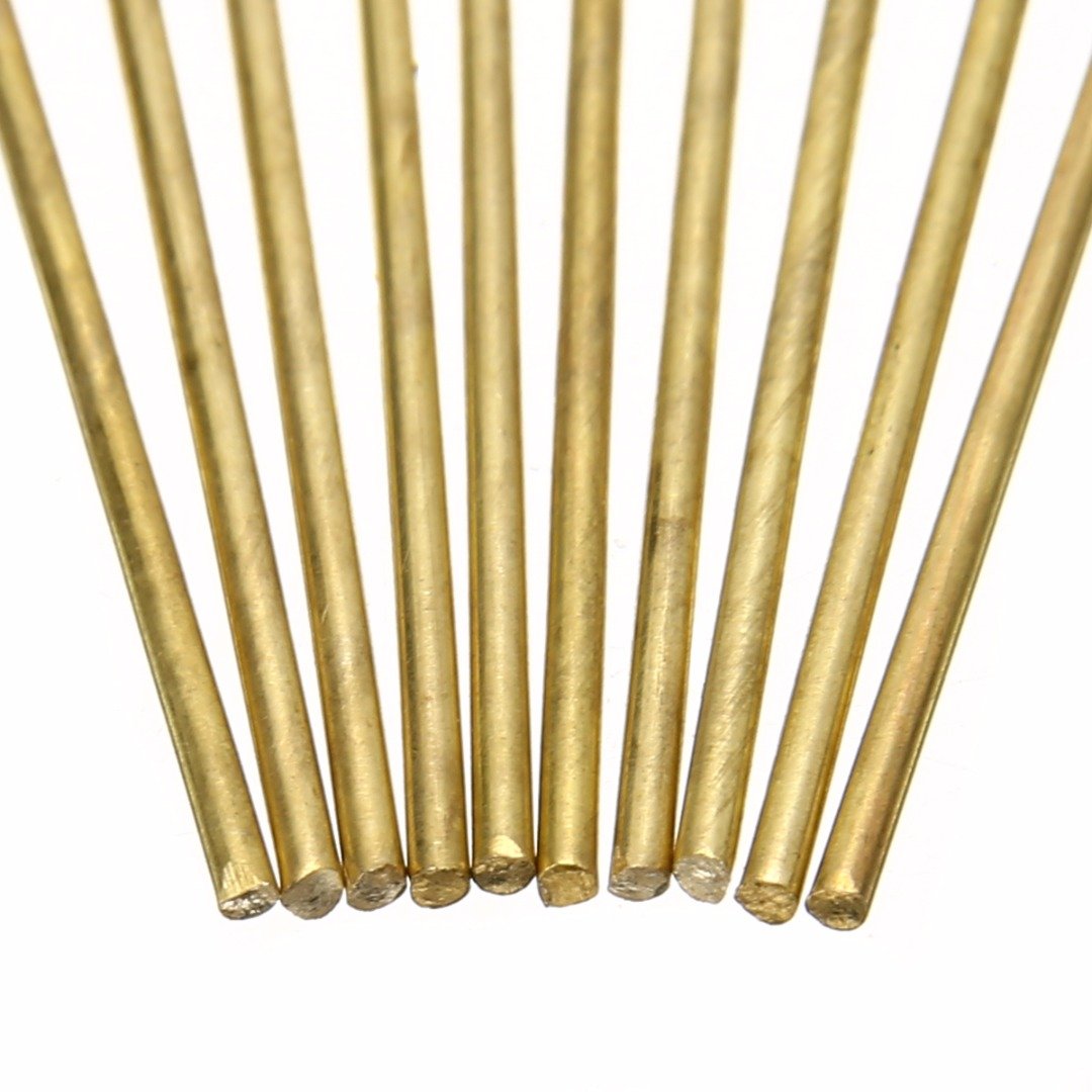 LAVMHAB Round Brass Rod 1mm X 200mm, Solid Brass Shaft Rods For DIY Craft (10 Pcs
