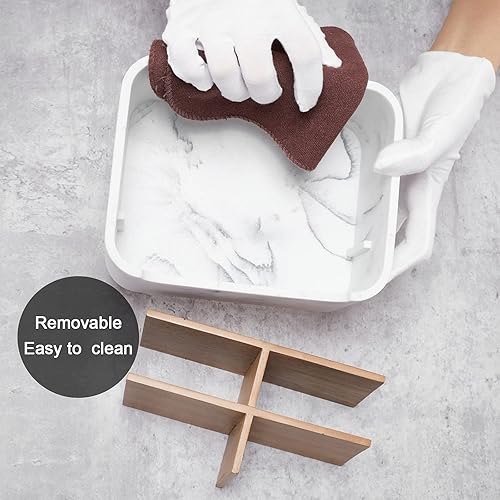 Miniatura 5 de Organizador de escritorio, soporte remoto de mármol para mesa, controlador de oficina moderno, soporte para bolígrafo, organizador de teléfono,