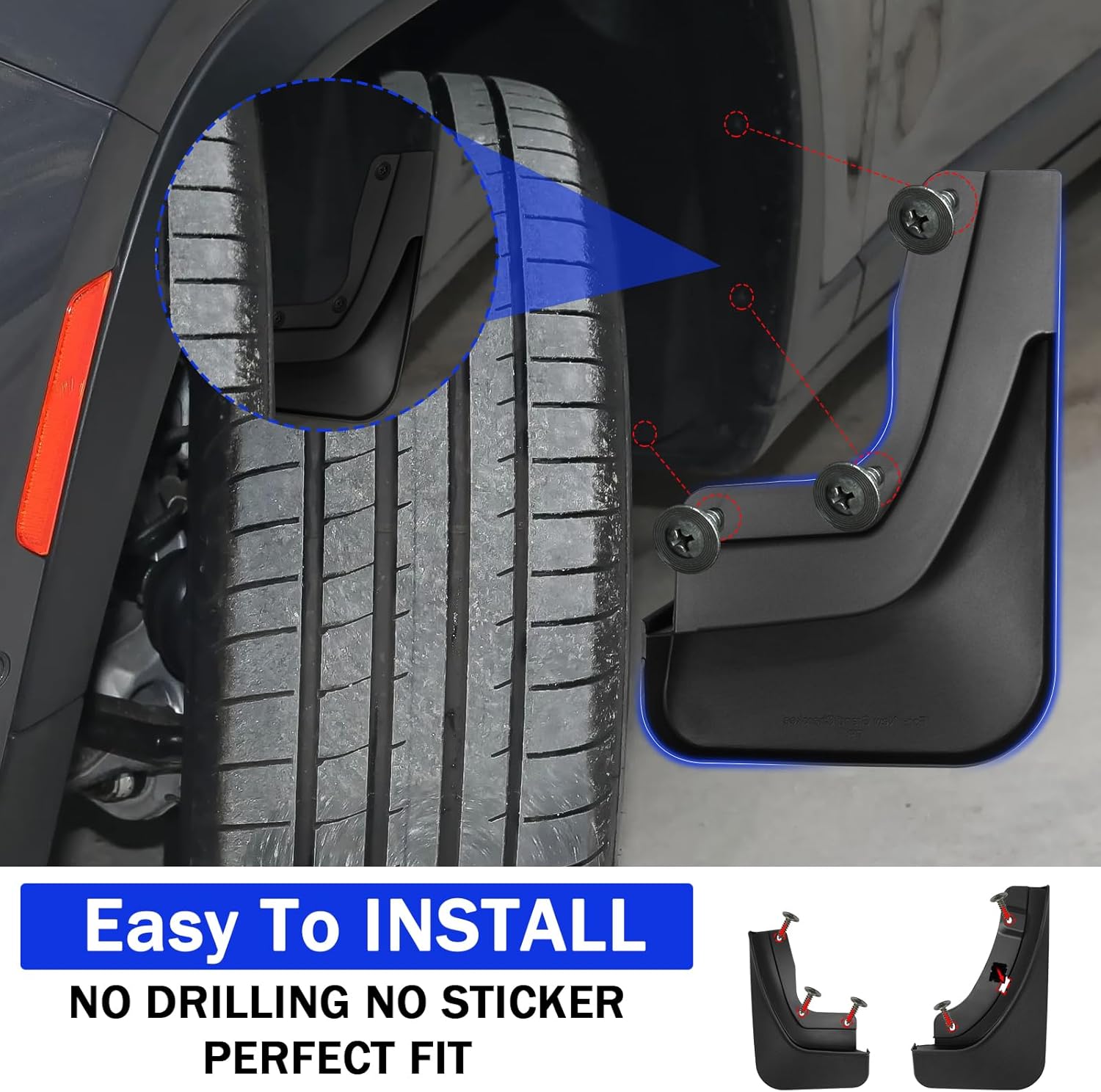 Peleus Upgraded Mud Flaps Mud Guards for Jeep Grand Cherokee L 2025 2024 2023 2022 Aerodynamic Mud Flaps Splash Guards Fenders for Jeep Grand Cherokee L Accessories 2024 Set of 4 Mudguards Mudflaps