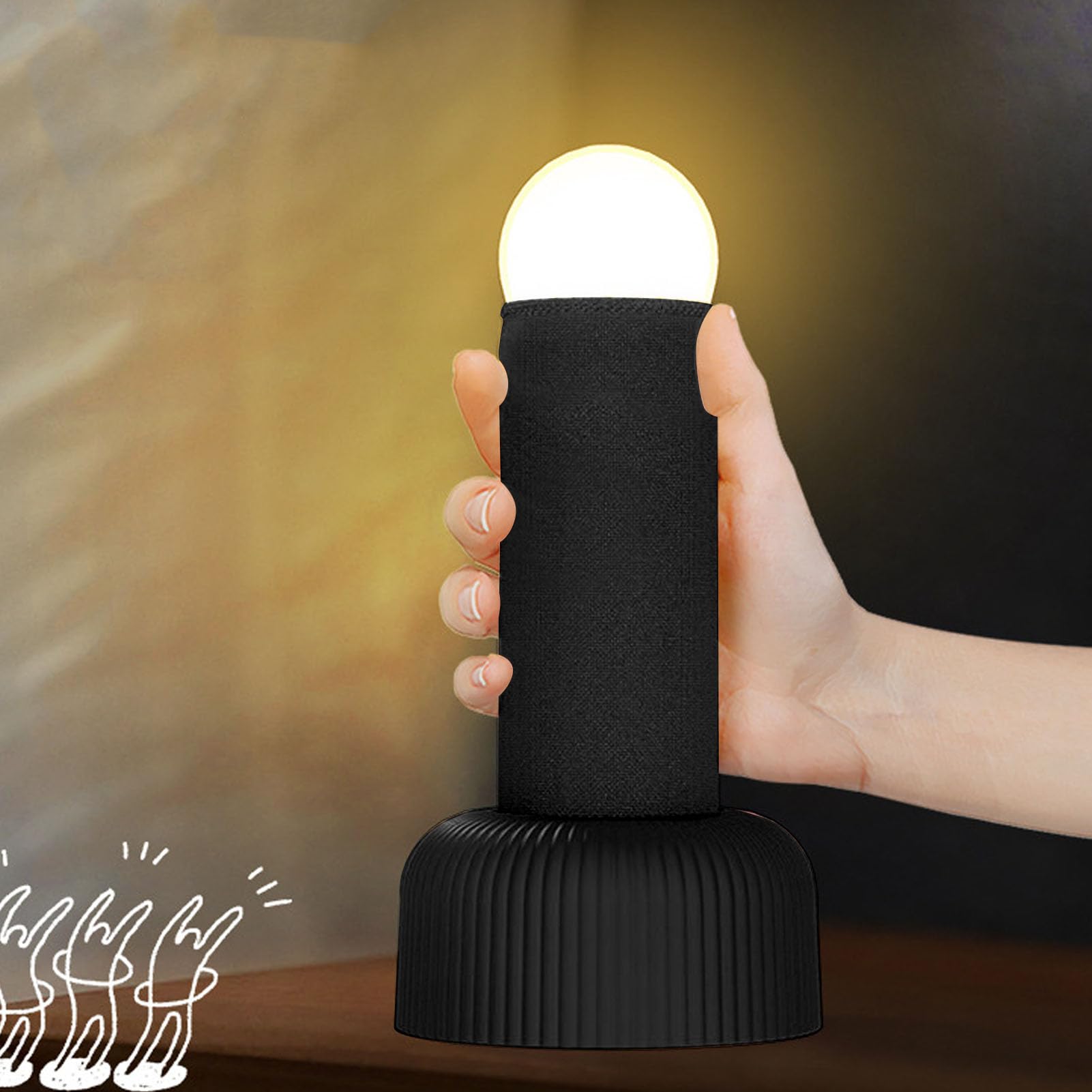 Asixxsix LED Night Light Rechargeable, Stable Base Handheld Warm