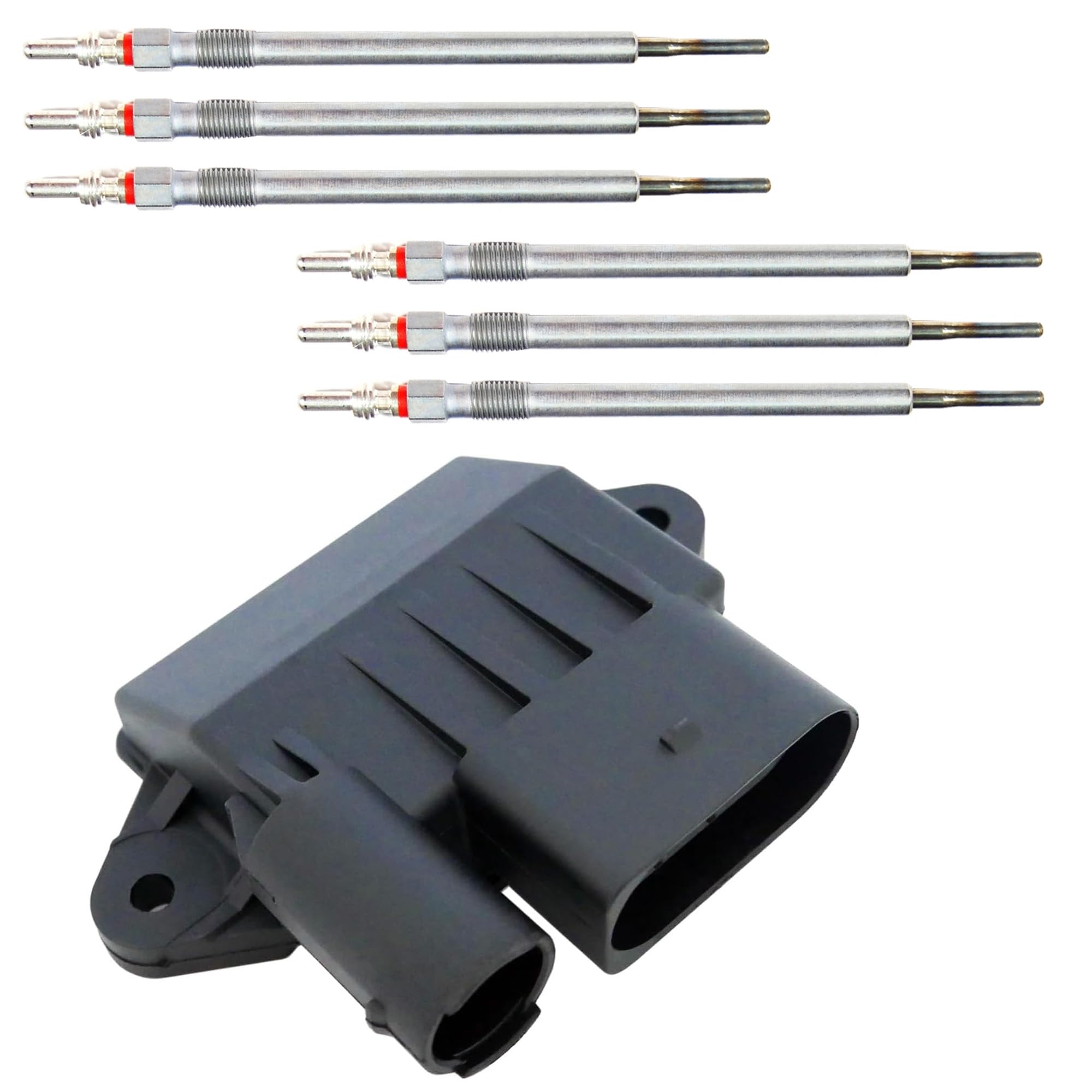Partsline Boîtier + 6 Bougies de Préchauffage compatible avec Classe C, Classe E, Classe G, Classe GL, Classe M, Classe R, Classe S, CLK, CLS, Sprinter - Réf A6421530379 A6421532079