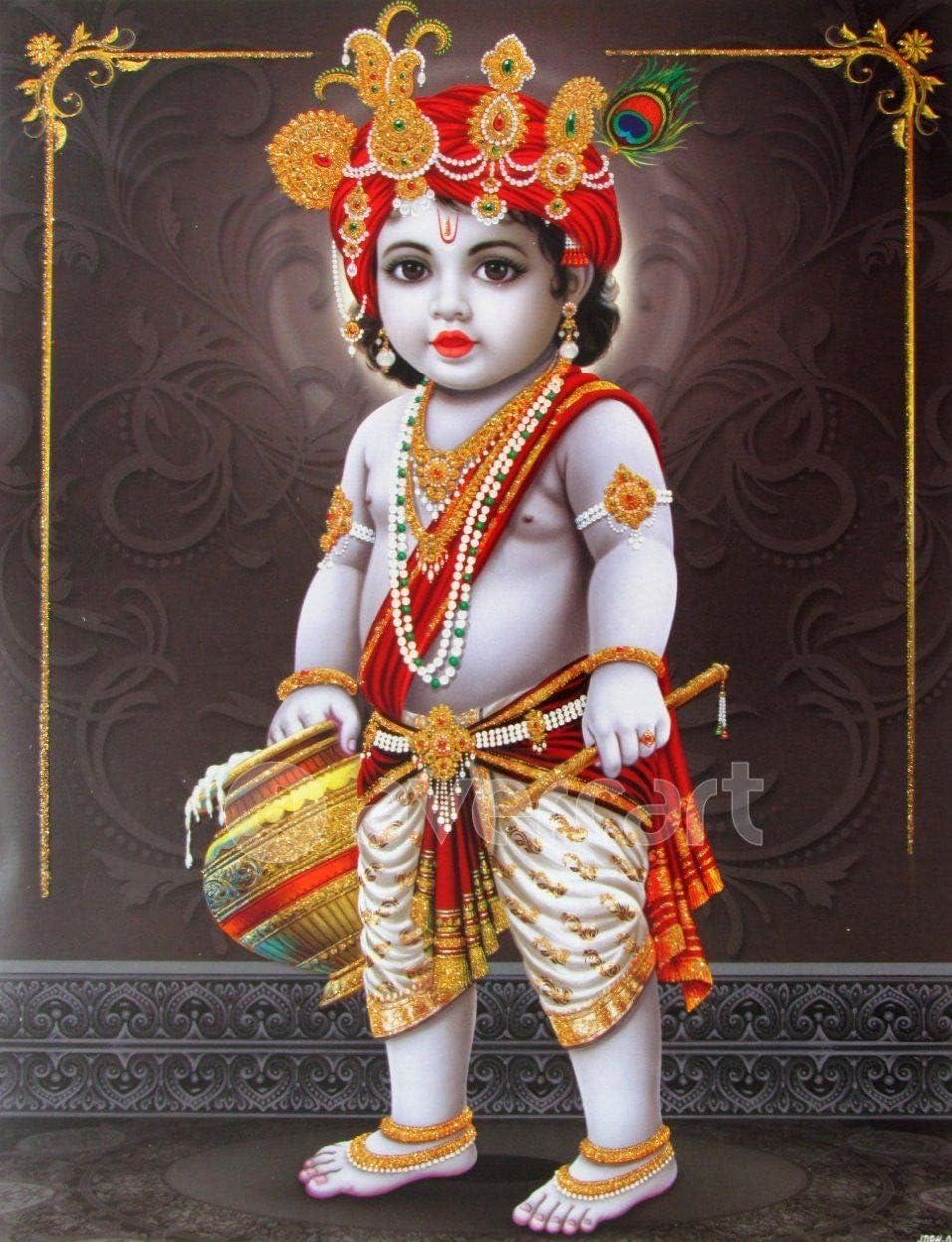Lord Krishna/Shree Krishna/Baby Krishna/Bal Krishna/Sri Krishna Poster 12 x 18 inch Rolled