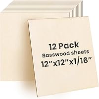 Vista 10 de DIYDEC Paquete de 24 hojas de madera de tilo de 4 x 6 x 1/16 pulgadas, hojas finas de madera contrachapada sin terminar, tableros cuadrados