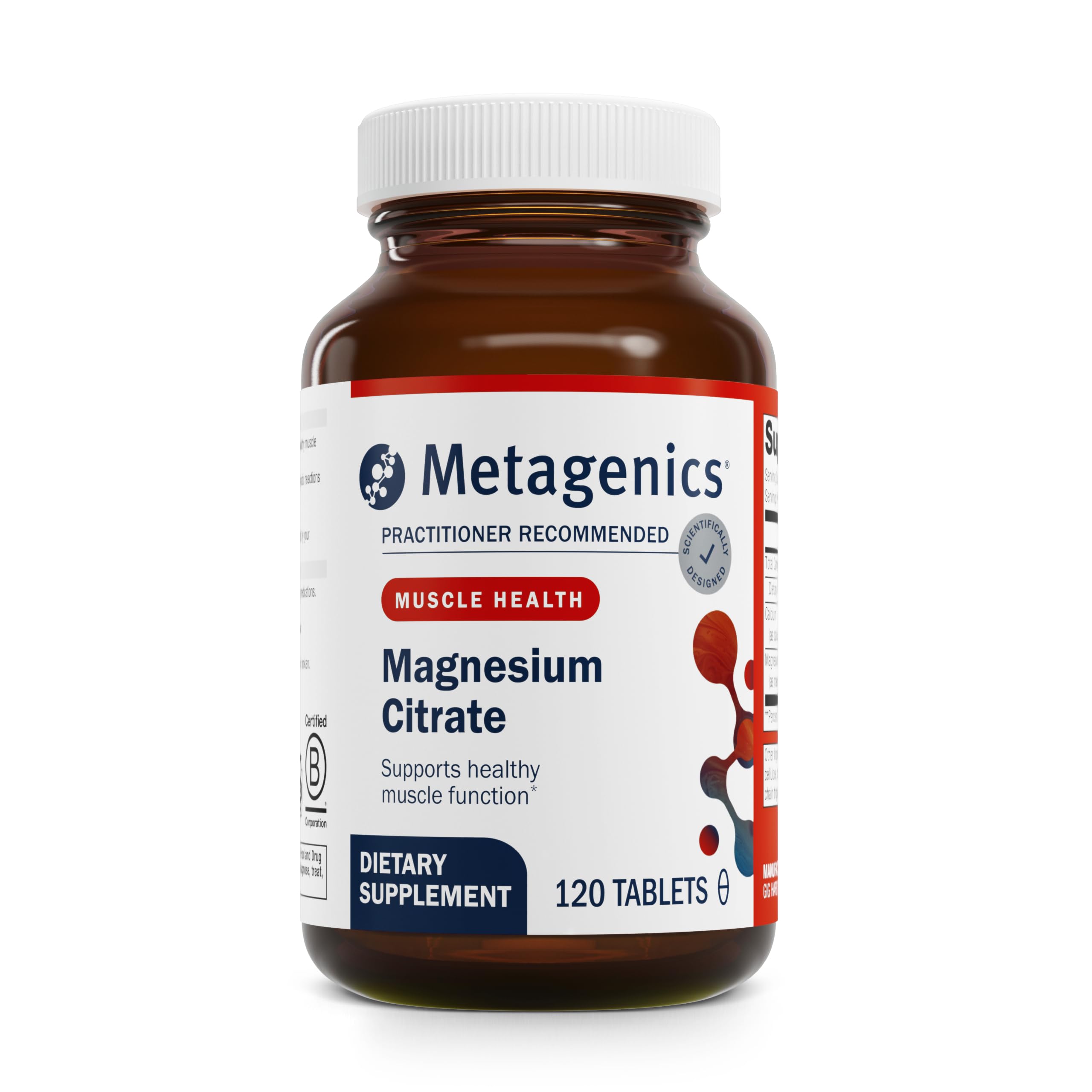 Metagenics Magnesium Citrate 300 mg Chelated with Calcium, 120 Count