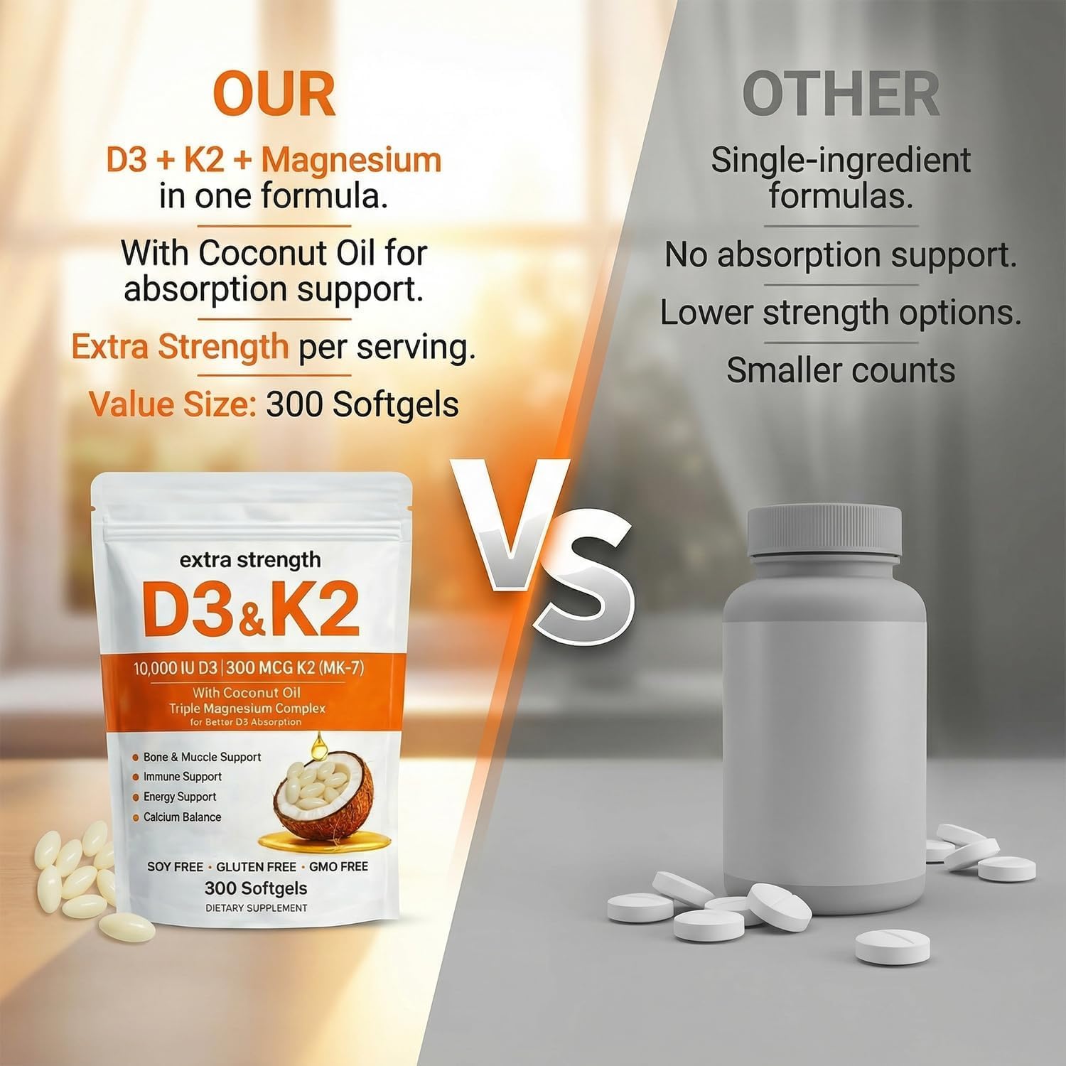 IRMI Vitamin D3 K2 Magnesium Complex, Extra Strength D3 & K2 with Triple Magnesium Softgels, D3 K2 Vitamin 10000 IU Softgels — Amazon image 7