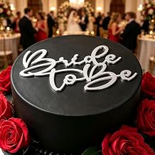 Bride To Be Cake Side Decoration, Acrylics Silver Bride To Be Cake Topper Bachelor Party Wedding Valentine's Day Cake Decoration Party Supplies silver