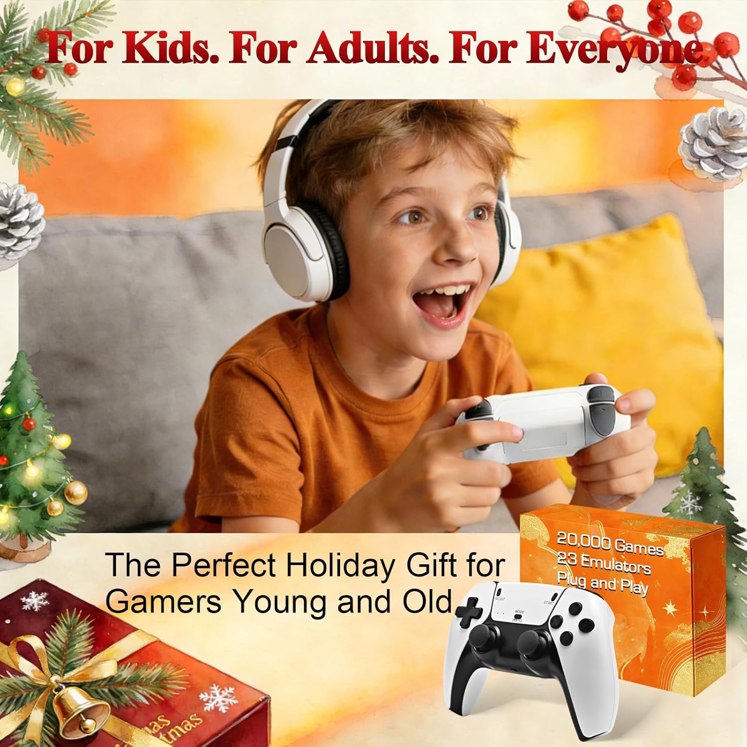 Retro Gaming Console Stick with 20,000+ Built in Games, 4K HDMI Plug & Play, 64GB Memory, Dual 2.4G Wireless Controllers with Lag-Free Connection, Supports Game Progress Save, Classic Emulator Console Gift for Family and Kids 8 71T4zvNaUtL. SL1500