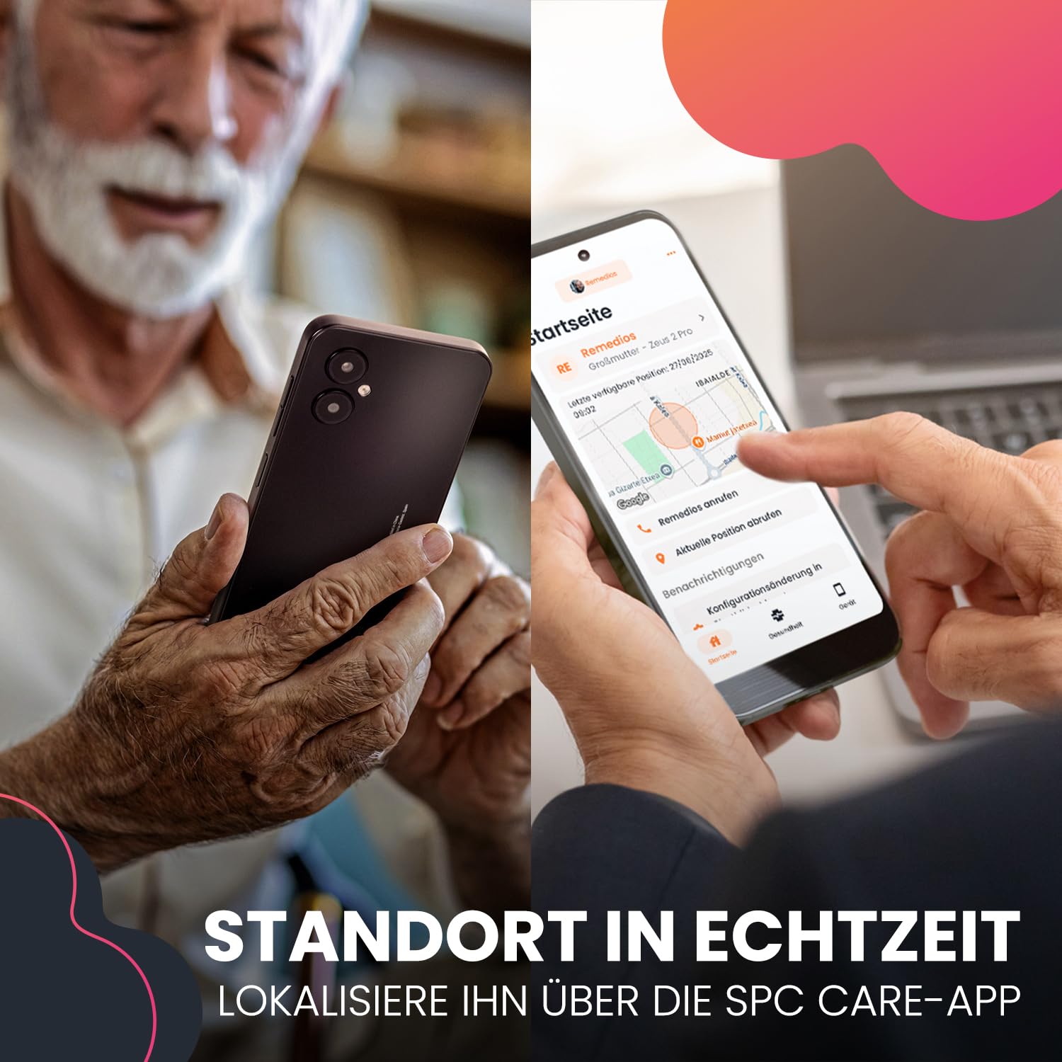 SPC Zeus 2 Pro - Smartphone für Senioren Kompatible mit App Fernverwaltung und -ortung | Easy-Mode, physische Tasten, XXL-Symbole | 6,1" Display, Dual-Kamera, 128GB | Ladestation, SOS-Taste