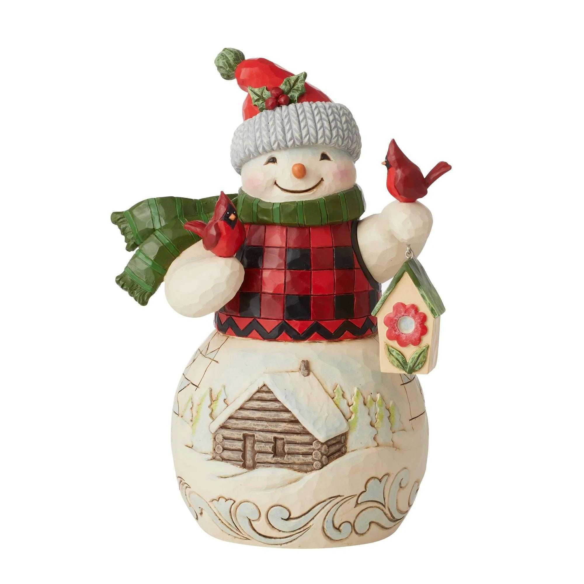 Bonhomme de neige avec nichoir Enesco pour une déco de Noël chaleureuse