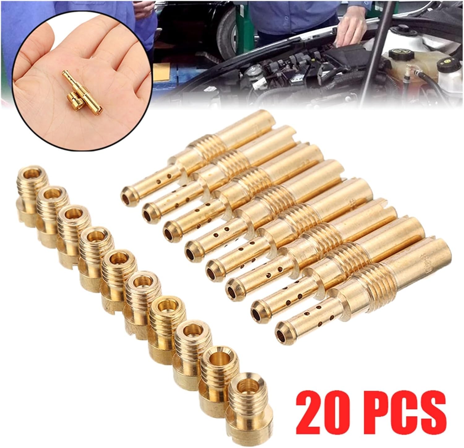 YAEGER 20pcs Carburetor Main Jet Kit with Slow/Pilot Jet Set Replacement Fit for PWK for Keihin for OKO for CVK Motorcycle Carburetor