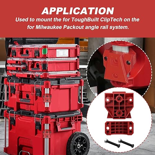 Miniatura 5 de VIDABTE Soportes de bolsa de herramientas para riel de esquina para Milwaukee Packout, instalación para bolsa de herramientas ToughBuilt ClipTech