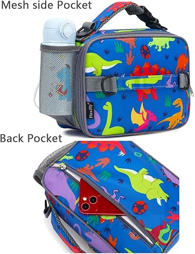 Miniatura 83 de FlowFly - Lonchera para niños, lonchera escolar aislante duradera con correa para el hombro y soporte para botellas, bolsa térmica pequeña
