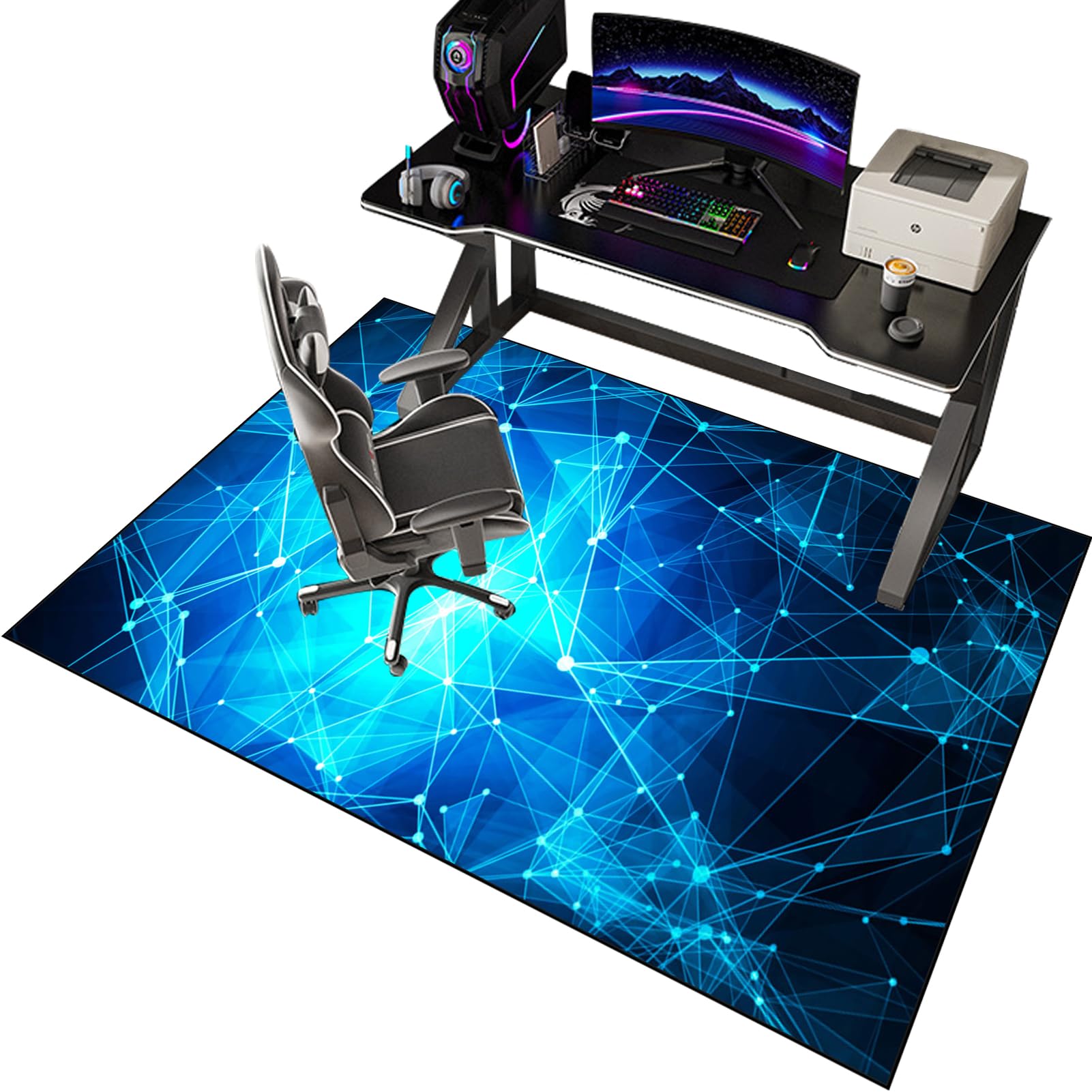 EYKWKB Office Gaming Chair Mat for Carpet Hard-Floor Chair Mats Computer Chair Mat for Hardwood Floor Carpet Protector Mat Non Slip Gaming Rug Desk Chair Mat 70 x 100 cm