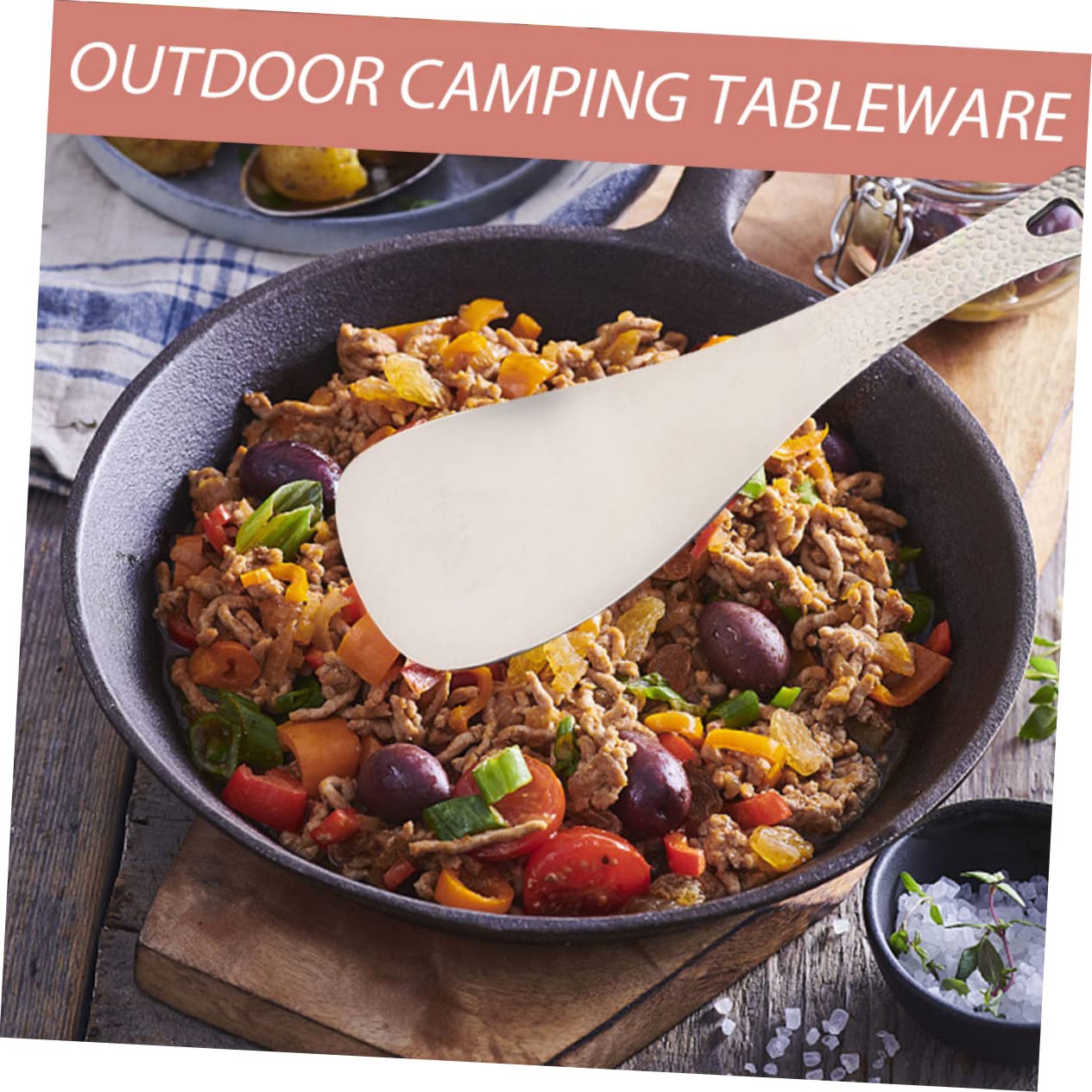 INOOMP 2pezzi Cucchiaio Titanio Multiuso Per Outdoor Posate Ultraleggere Da Campeggio Per Picnic e Viaggi Resistente Alla e Facile Da Trasportare