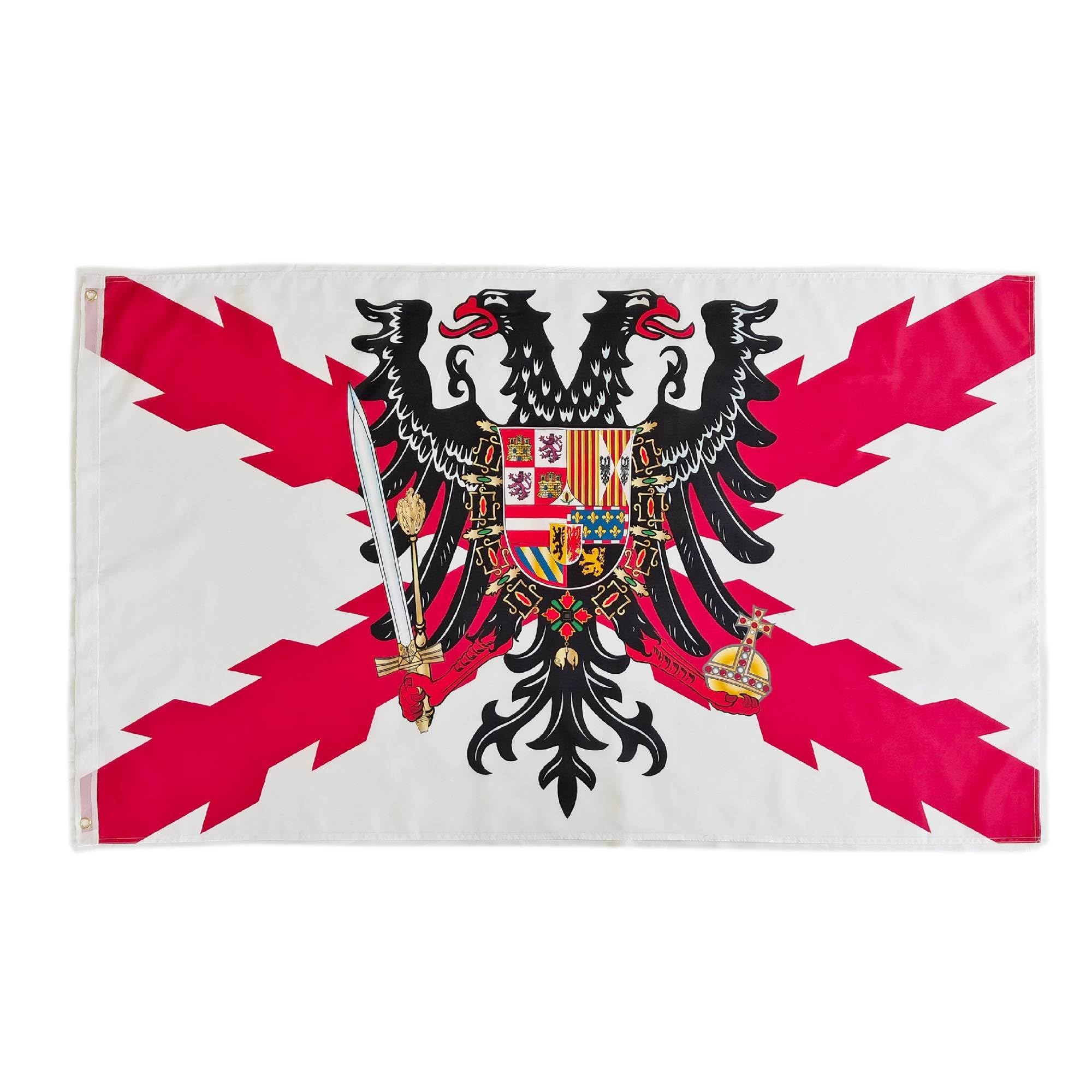 Pandiui23 Flag of BORGOÑA Cross with Bicephalous Eagle -Eagle Bicefala Cross of San Andres150X90 CM