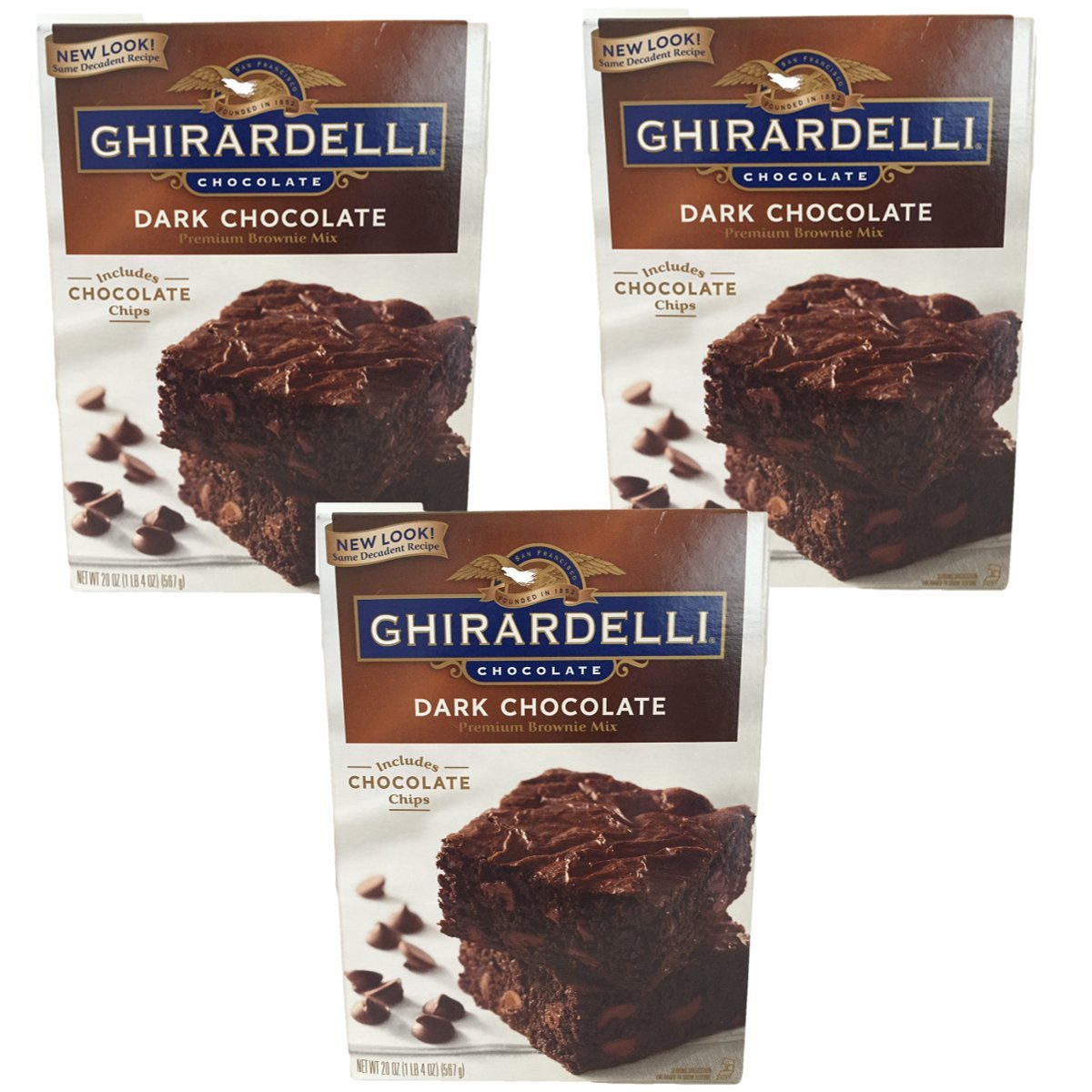 Ghirardelli Chocolate Company Lovers Dark Brownie Mix - Pack of 3, 20oz boxes